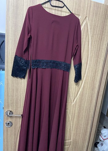 Bordo Uzun Kollu Kadın Elbise - Görsel 6