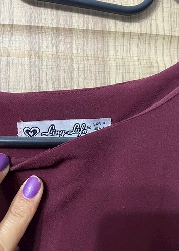 Bordo Uzun Kollu Kadın Elbise - Görsel 4