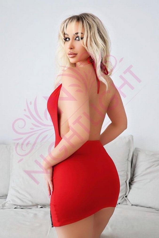 Parlak Kırmızı Drapeli Mini Elbise - Görsel 2