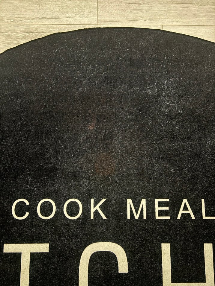 Siyah Baskılı Modern Mutfak Halısı - Görsel 2