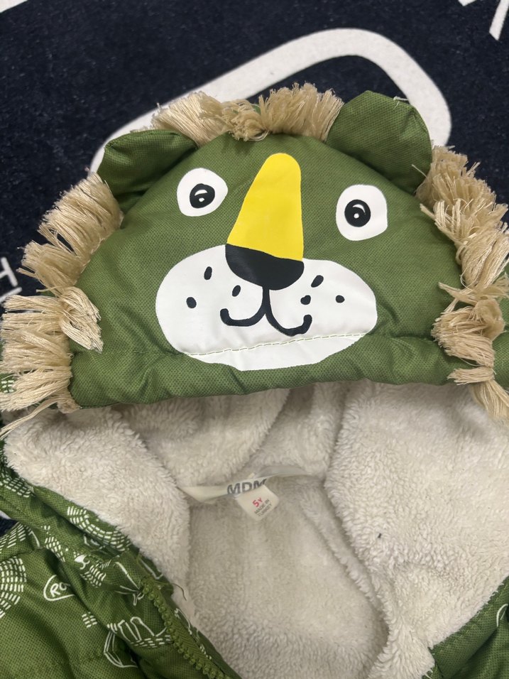 Kapüşonlu, Kürklü, Desenli Erkek Çocuk Mont - Görsel 4