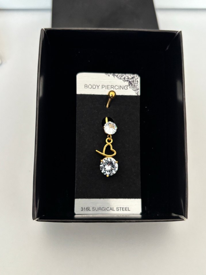 Altın Renkli Parlak Kadın Göbek Piercingi - Görsel 2