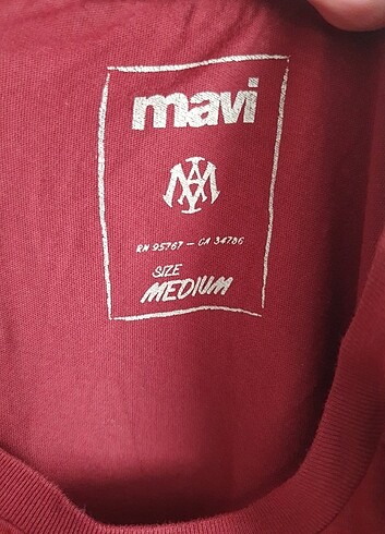 m Beden bordo Renk Mavi tişört