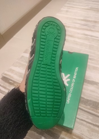 Benetton Siyah Platform Topuklu Kadın Spor Ayakkabı