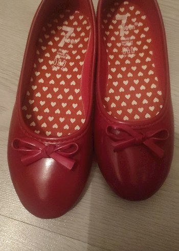 Kız Çocuk Kırmızı Fiyonklu Babet Ayakkabı - Görsel 5