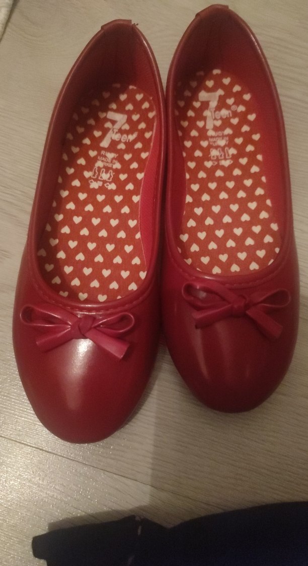 Kız Çocuk Kırmızı Fiyonklu Babet Ayakkabı - Görsel 5