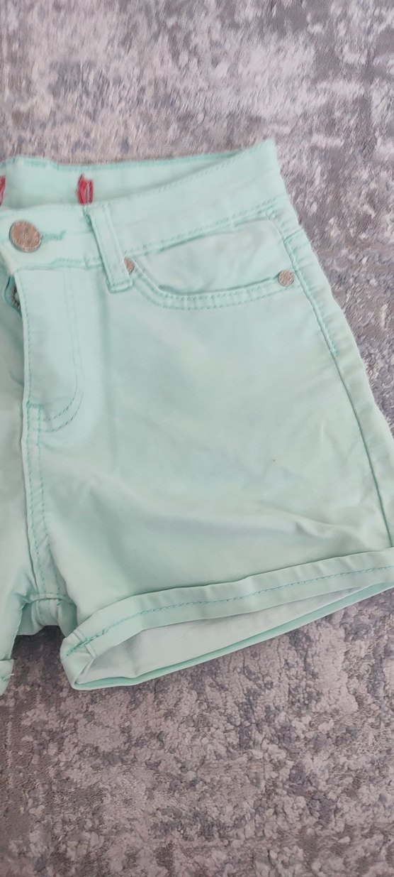Turkuaz Pamuklu Kız Şortu - Görsel 2