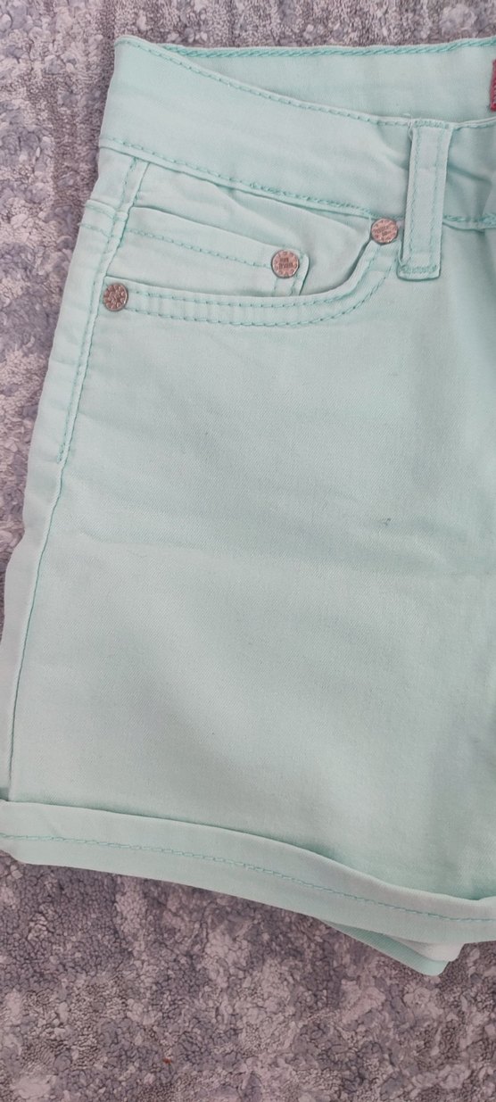 Turkuaz Pamuklu Kız Şortu - Görsel 4