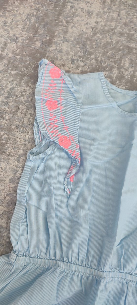 Mavi Nakışlı kız bluz - Görsel 2