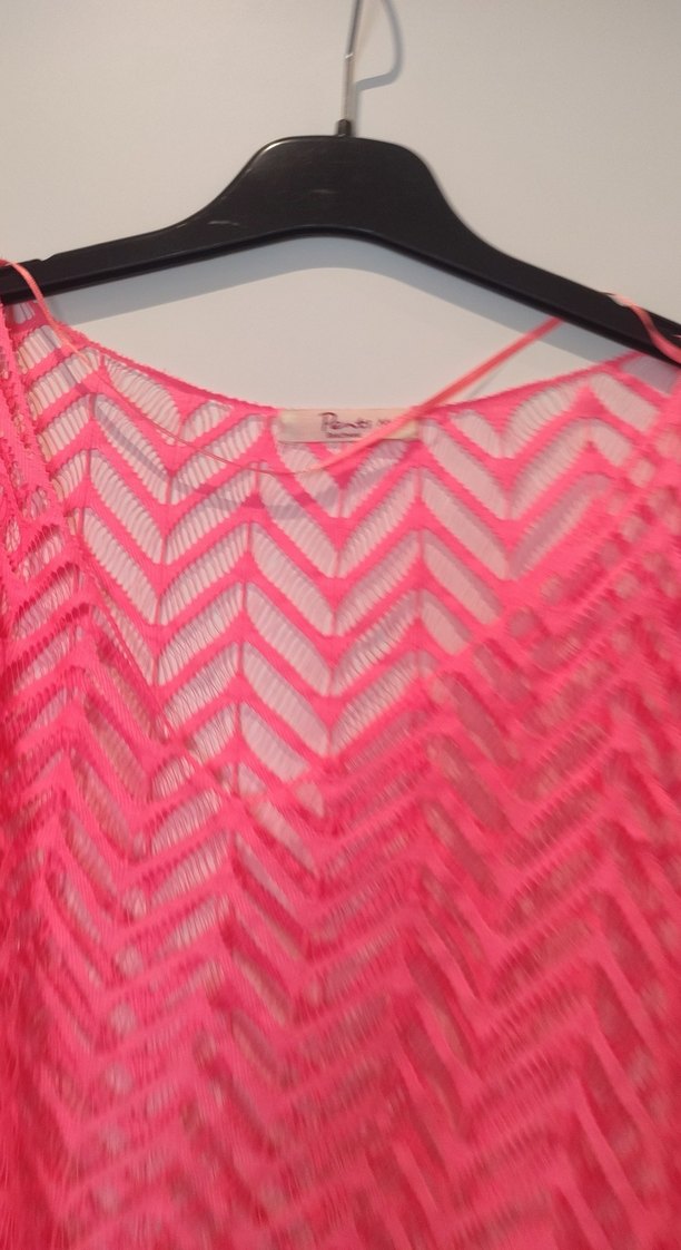 Pembe Dantelli plaj elbisesisi - Görsel 3