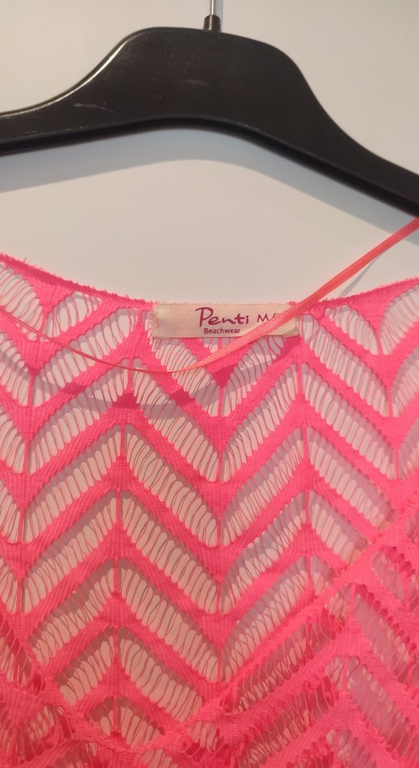 Pembe Dantelli plaj elbisesisi - Görsel 4