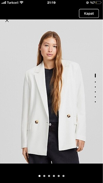Beyaz Blazer Bershka Sıfır!!!