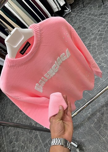 s Beden pembe Renk Pembe Balenciaga Triko Kazak