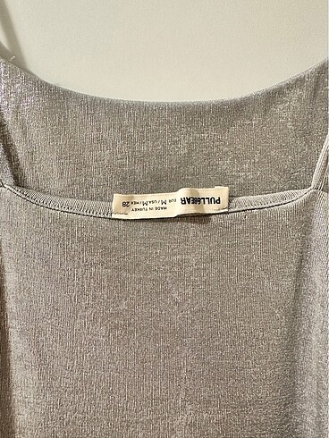m Beden gri Renk Pull bear uzun simli elbise
