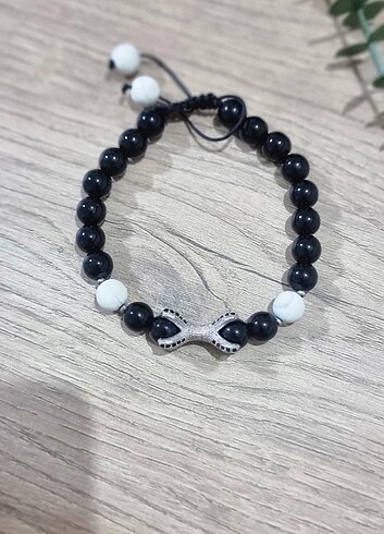 Swarovski taşlı erkek bileklik,el yapımı