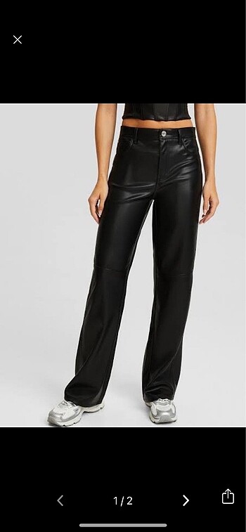 Bershka deri pantolon