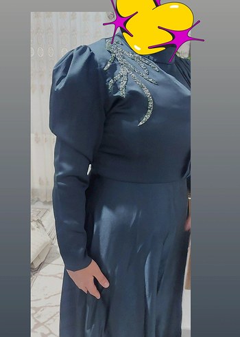Abiye Uzun Kollu, Yüksek Yakalı Gotik Abiye Elbise