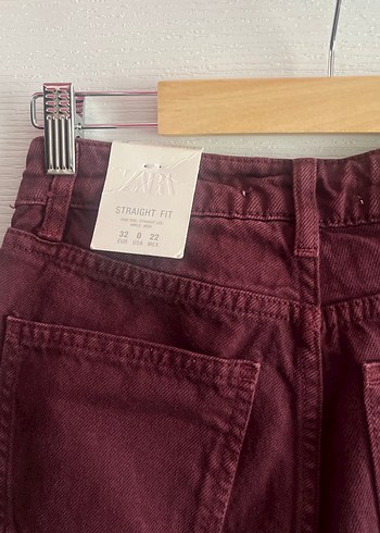 Bordo Kadın Regular Fit Midi Jean - Görsel 5