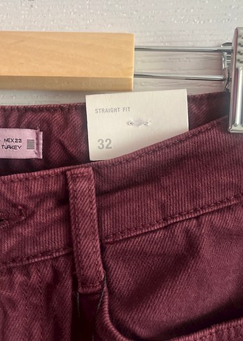 Bordo Kadın Regular Fit Midi Jean - Görsel 3