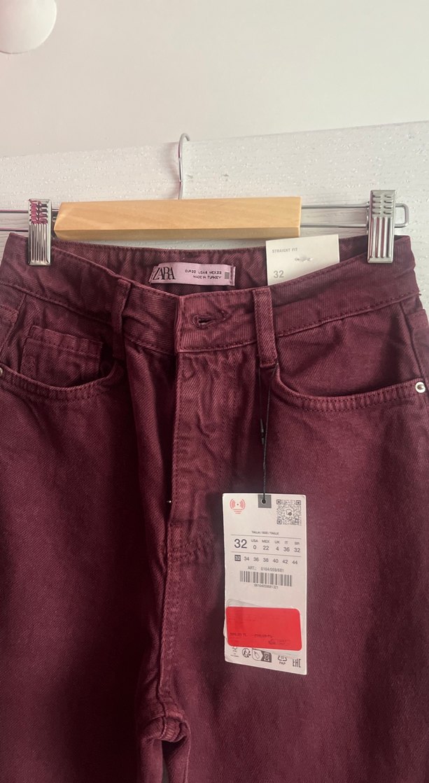 Bordo Kadın Regular Fit Midi Jean - Görsel 2