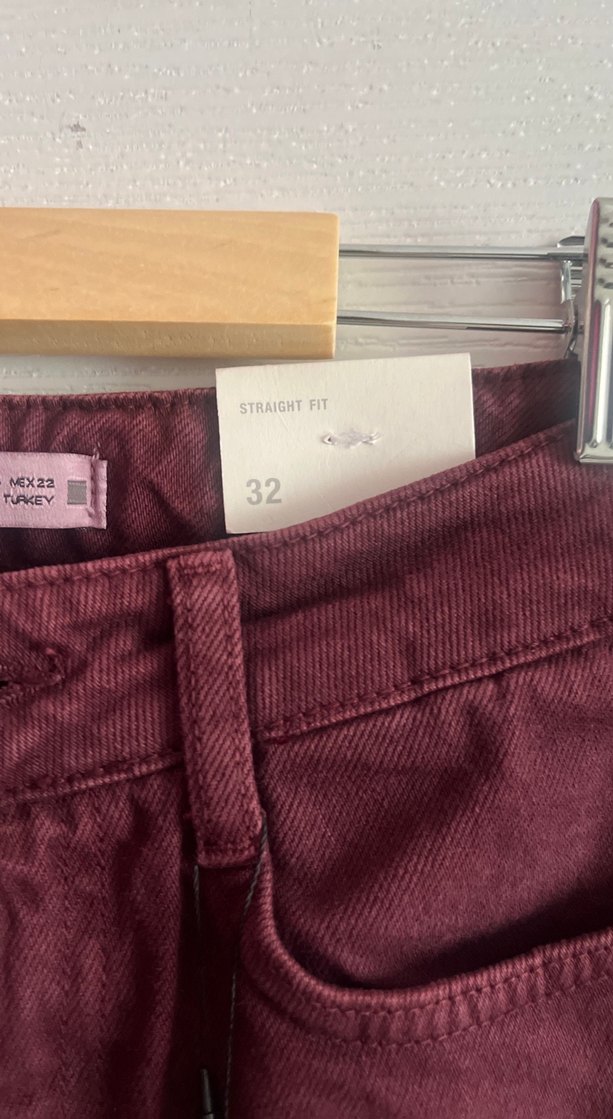 Bordo Kadın Regular Fit Midi Jean - Görsel 3