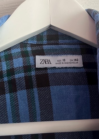 Düğmeli Mavi Kareli Denim Gömlek - Görsel 5