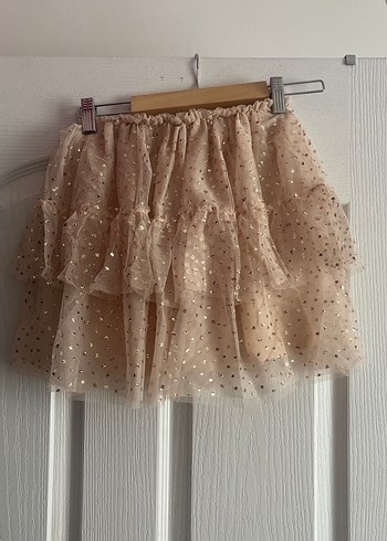 Nakışlı Bej Kız Çocuk Etek - Görsel 2