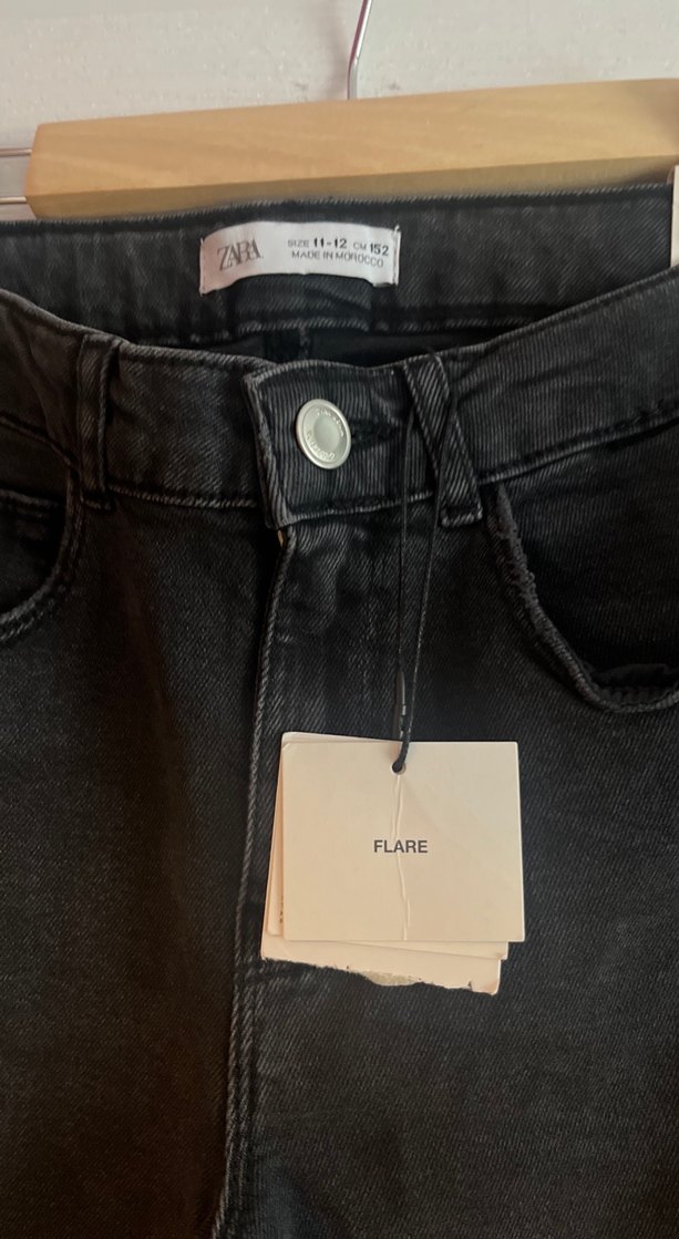 Siyah kız çocuk Kot Pantolon flare - Görsel 2