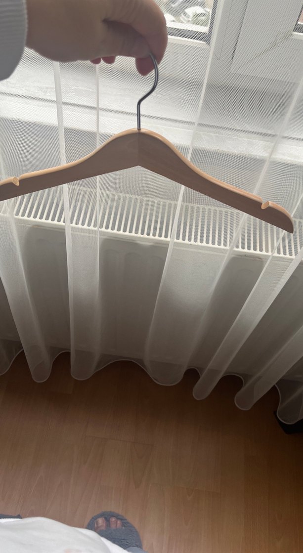 Bej Ahşap çocuk /bebek Elbise Askısı - Görsel 2