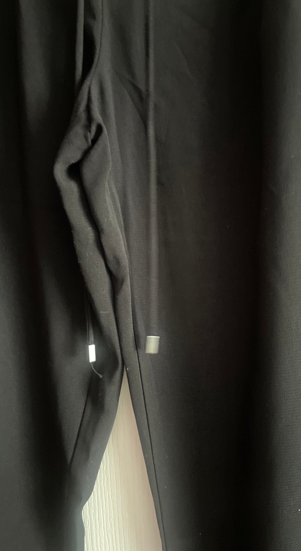 Siyah Salaş Midi Kadın Kumaş Pantolon - Görsel 5