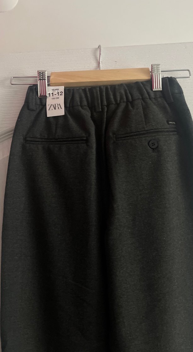 Gri erkek çocukKumaş Pantolon Pilili Normal Kesim - Görsel 5