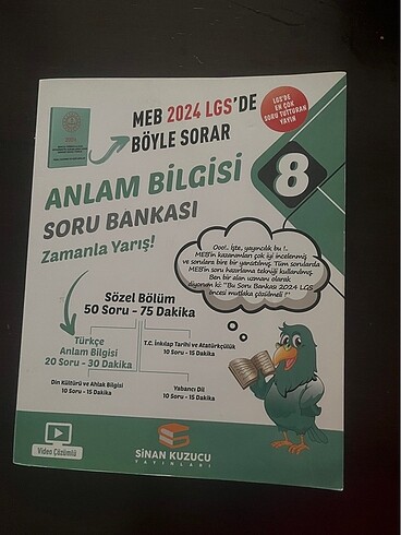 8. Sınıf Sinan kuzucu anlam bilgisi soru Bankası