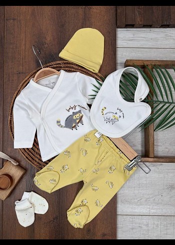 Sarı Bohem Bebek Erkek Kıyafet Seti