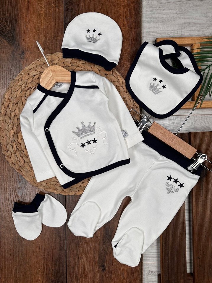 Uzun Kollu Beyaz Bebek Hastane Kıyafeti - Görsel 2