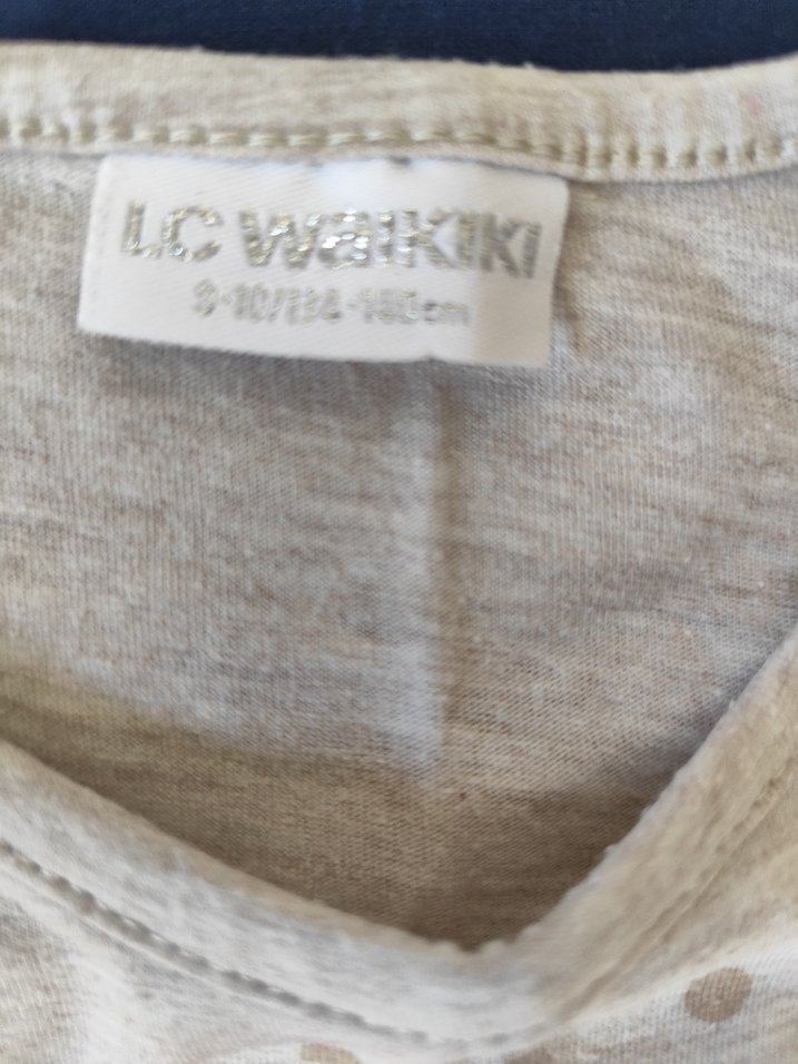 Kız Çocuk Bej Uzun Kollu Baskılı Pamuklu Tişört - Görsel 2