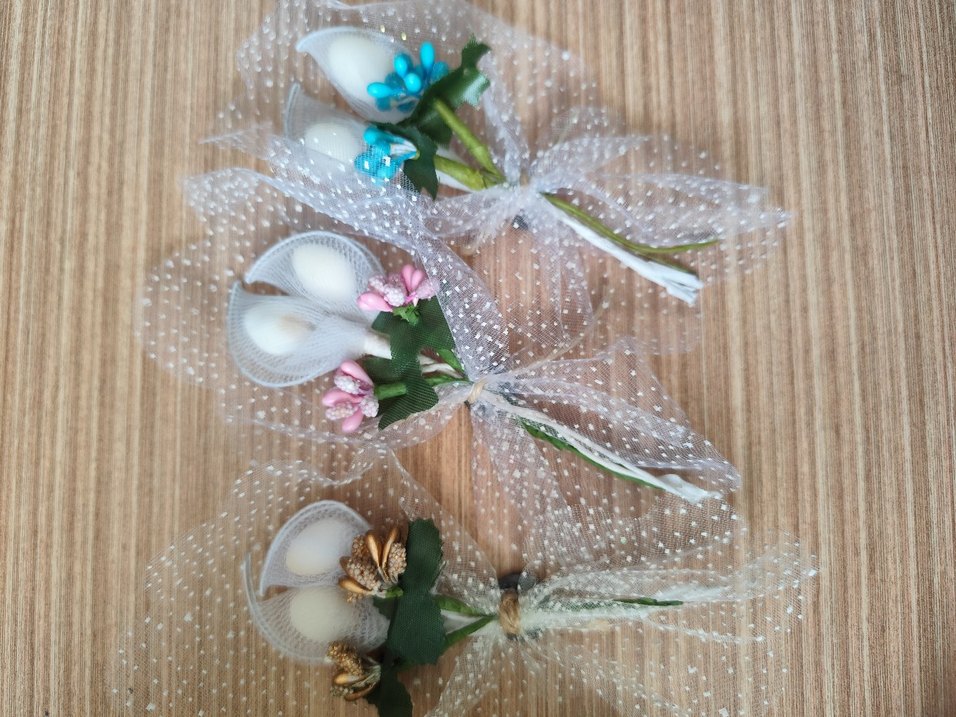 Boncuklu Beyaz Dantel Nikah Şekeri - Görsel 2