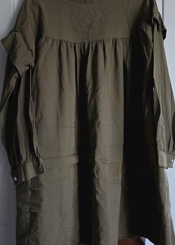 Haki Bohem Midi Keten Tunik