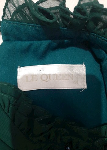 Yeşil Uzun Kollu Nakışlı Kadın Abiye Elbise - Görsel 6