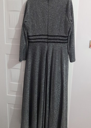 Gri Uzun Kollu Kadın Elbise 46 Beden - Görsel 2