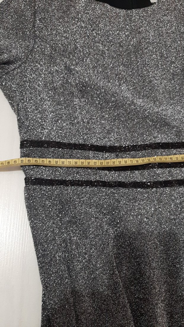 Gri Uzun Kollu Kadın Elbise 46 Beden - Görsel 5