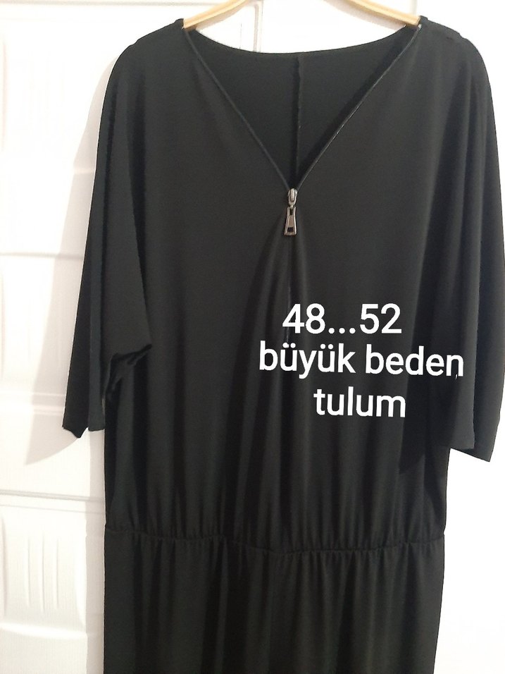 kalitelidir Büyük Beden Siyah Tulum - Görsel 2