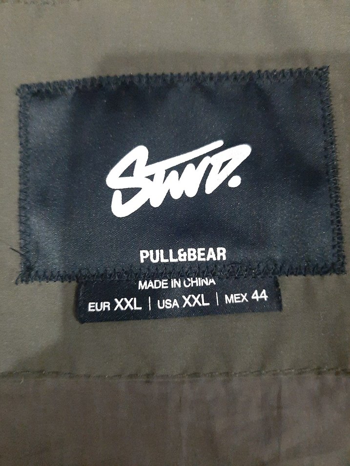 Pull&Bear XXL koyu haki yeşili Mont - Görsel 5