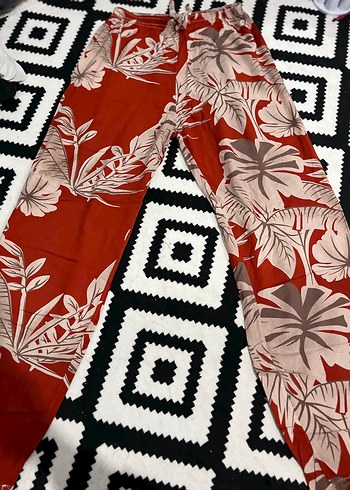 Kiremit Renkli Bohem Kadın Kumaş Pantolon - Görsel 2