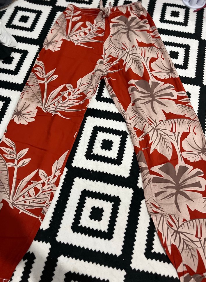 Kiremit Renkli Bohem Kadın Kumaş Pantolon - Görsel 2