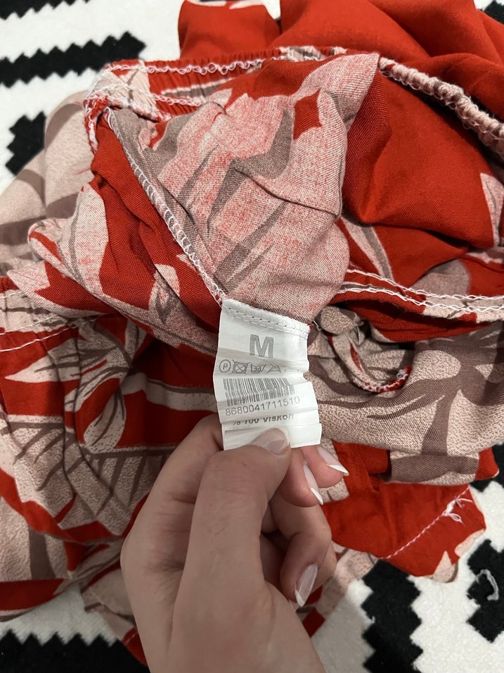 Kiremit Renkli Bohem Kadın Kumaş Pantolon - Görsel 5