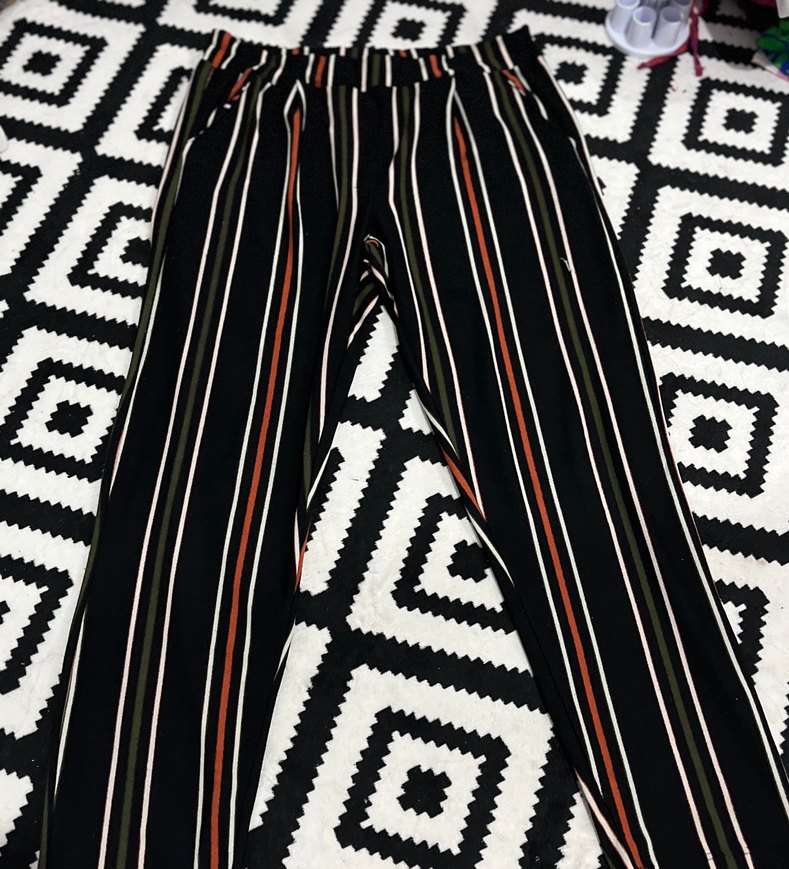 Çizgili Kadın Kumaş Pantolon - Görsel 4