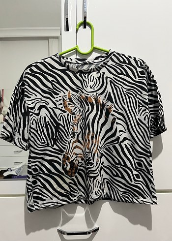 Siyah Zebra Desenli Tshirt - Görsel 4