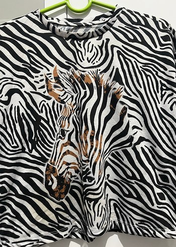 Siyah Zebra Desenli Tshirt - Görsel 3