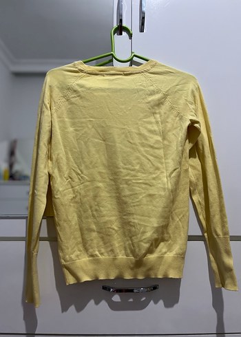 Sarı V Yaka Triko Kazak - Görsel 4