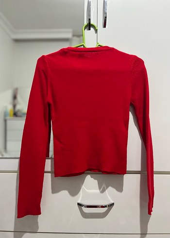 Kırmızı Triko Uzun Kollu Kazak - Görsel 3